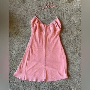 Pink flowy halter dress